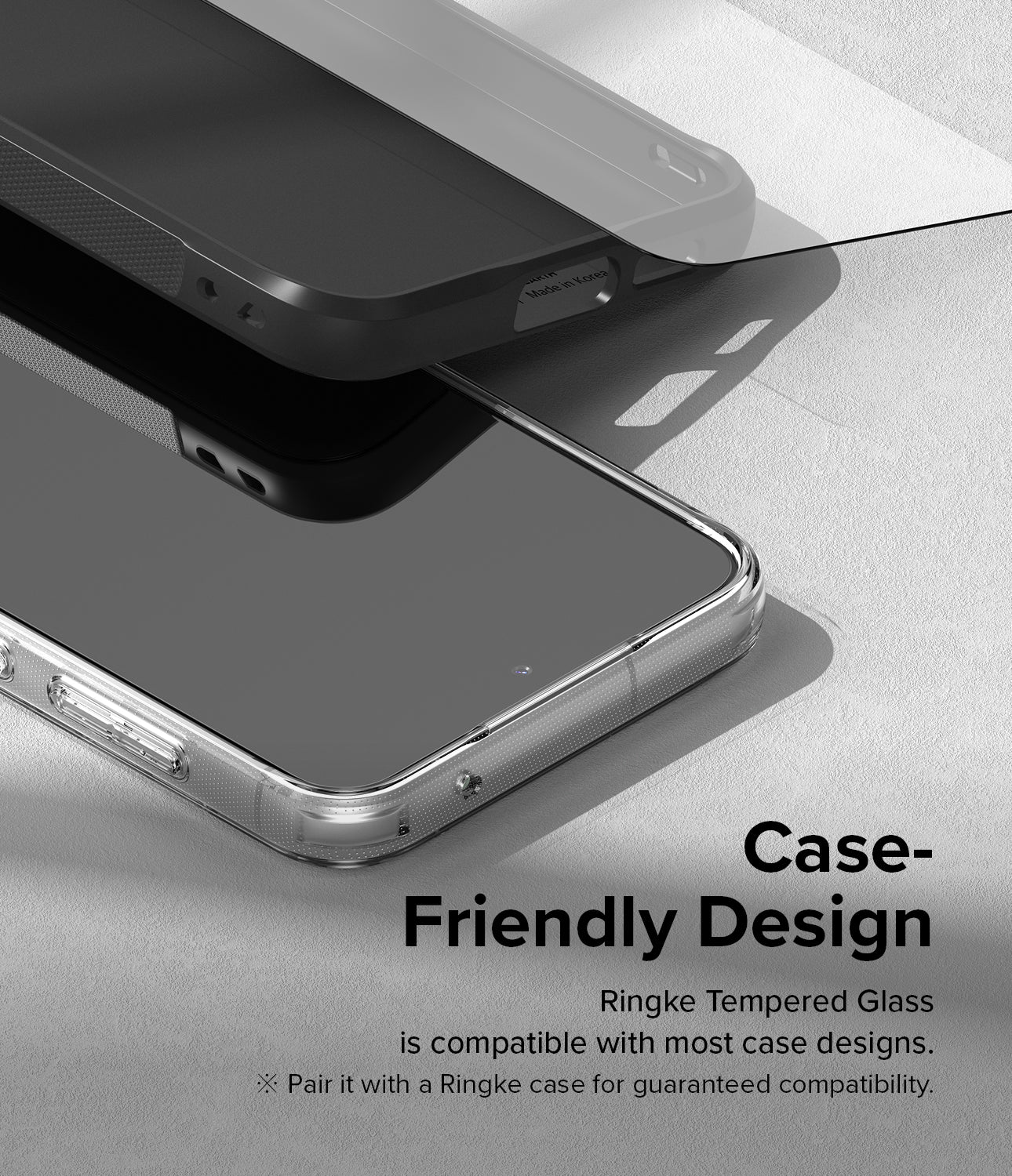 Galaxy S23 FE Screen Protector | Full Cover Glass - 2 Pack - Case-Friendly Design. Ringke Tempered Glass is compatible with most case designs.