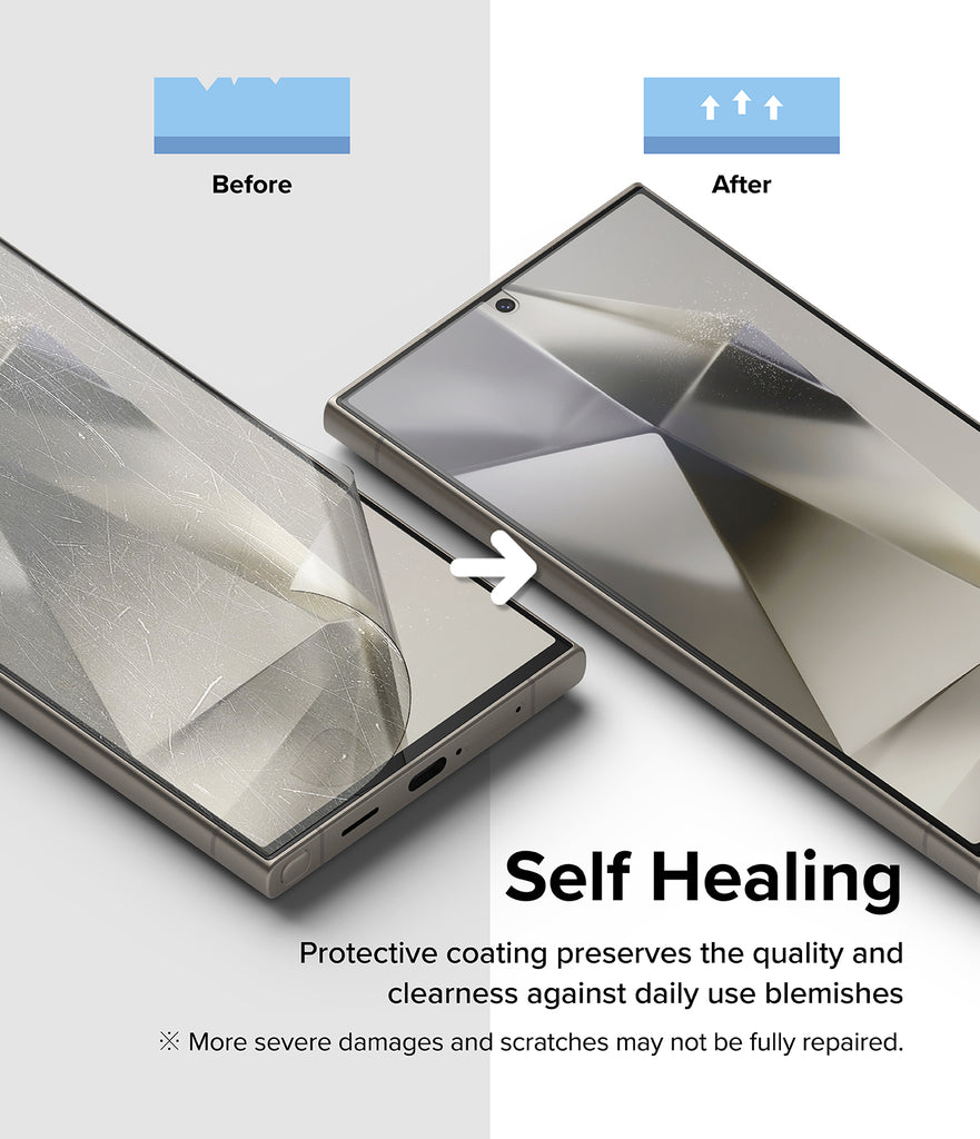 Galaxy S24 Ultra Screen Protector | Dual Easy Film [2 Pack] - Self Healing. Protective preserves the quality and clearness against daily use blemishes