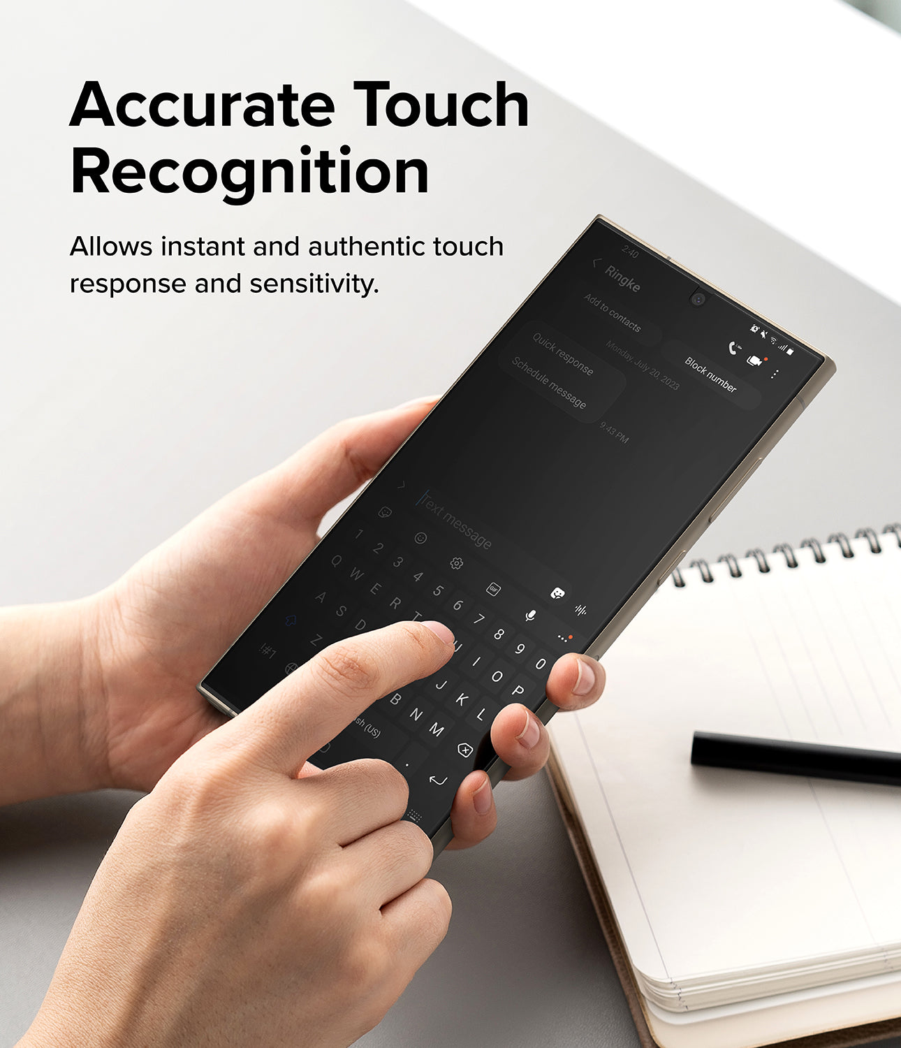 Galaxy S24 Ultra Screen Protector | Privacy Dual Easy Film - Accurate Touch Recognition. Allows instant and authentic touch response and sensitivity.