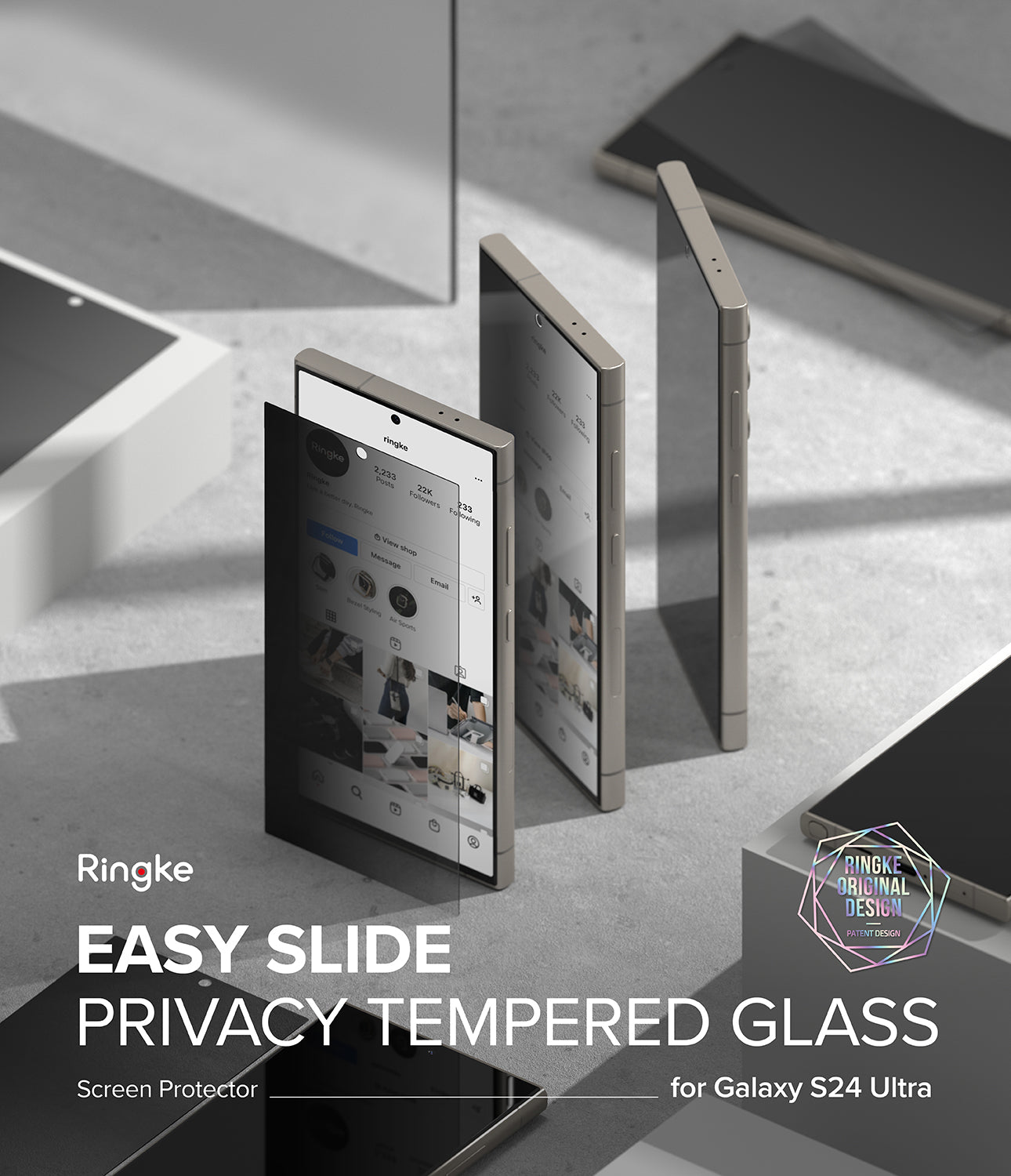 Galaxy S24 Ultra Screen Protector | Easy Slide Privacy Tempered Glass - By Ringke