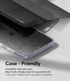 Galaxy S24 Screen Protector | Easy Slide Privacy Tempered Glass - Case-Friendly. Compatible with most cases. Wear it with a Ringke Case for a guaranteed fit