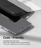 Galaxy S24 Screen Protector | Easy Slide Tempered Glass - Case-Friendly. Compatible with most cases. Wear it with Ringke Case for a guaranteed fit!