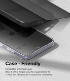 Galaxy S24 Plus Screen Protector | Easy Slide Privacy Tempered Glass - Case-Friendly. Compatible with most cases. Wear it with Ringke Case for a guaranteed fit.