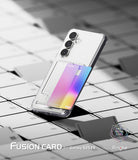 Galaxy S25 FE case with hard clear case colorful card designed by Ringke