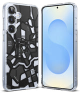 Galaxy S25 Case | Fusion Design - Clear phone case featuring a black and white Seoul city map graphic on the back.