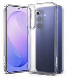 Galaxy S26 FE Case | Fusion Matte - A clear protective phone case shown on a smartphone, with the front view of the phone on the left and the back view of the phone in the case on the right, against a clean white background.