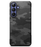 Galaxy S26 FE Case | Onyx - A phone case featuring a dark gray and black carbon fiber texture camouflage pattern, shown on a clean white background.