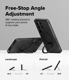 [Bundle] Galaxy S26 Ultra | Alles - Galaxy S26 Ultra | Alles - Black phone case with a 360-degree rotating kickstand shown in landscape and portrait angles.