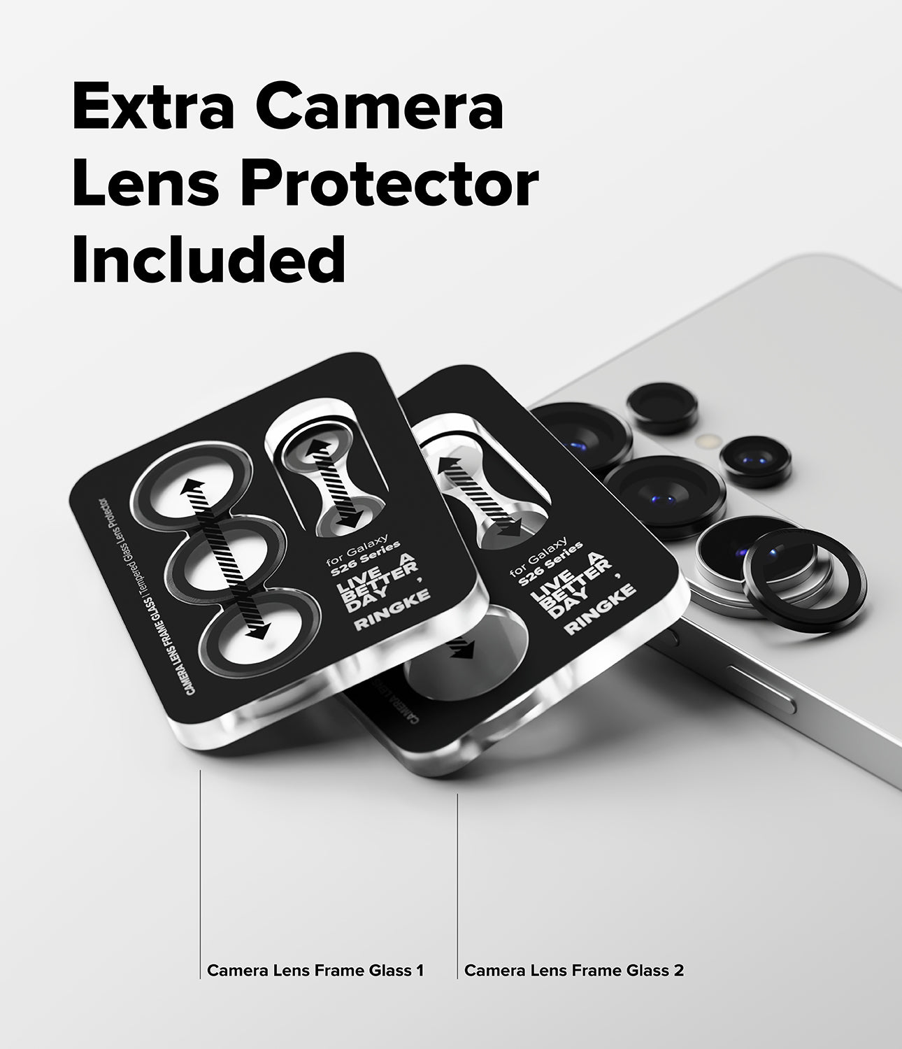 group-Black / + Camera Lens Frame Glass (2P)