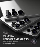 [Bundle] Galaxy S26 Ultra | Alles - Silver Galaxy S26 Ultra phones with Ringke camera lens frame glass protectors installed.