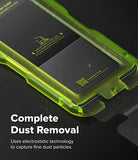 [Bundle] Galaxy S26 Ultra | Alles - Neon green screen protector installation tray with dust removal instructions and QR code.