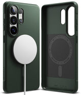 Galaxy S26 Ultra Case | Onyx Magnetic - Dark green phone case with magnetic charger and interior ring design.