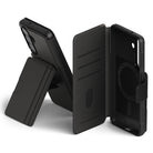 [Combo] Galaxy S26 | Folio Stand Wallet Magnetic + Onyx Magnetic - Black magnetic folio wallet case and stand for Galaxy S26.