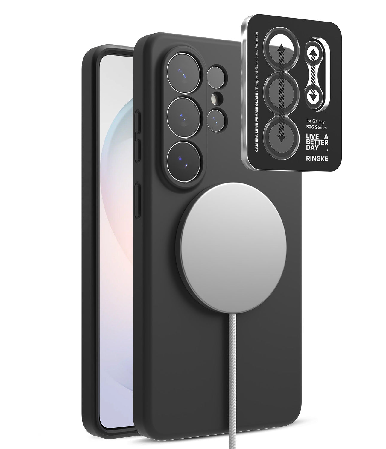 group-Black / + Camera Lens Frame Glass (2P)