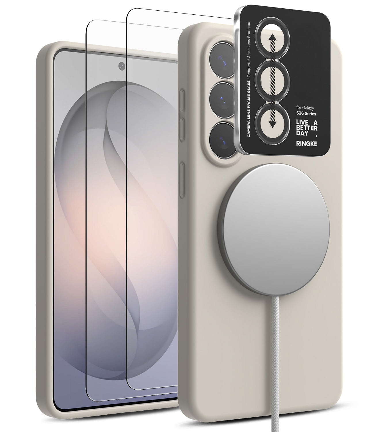 group-Pink Sand / + Screen Protector & Camera Lens Frame Glass (2P)