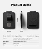 Card Holder | Slide Grip Wallet Magnetic Edge - Dimensions and specifications for a black magnetic card holder