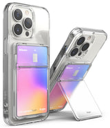 Card Holder | Stand Slot - Clear phone case with a built-in card holder that folds out to function as a phone stand.