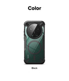 Xiaomi 17 Ultra Case | Fusion-X Magnetic - Xiaomi 17 Ultra Case - Fusion-X Magnetic - Black protective phone case with a magnetic ring on a dark green back.