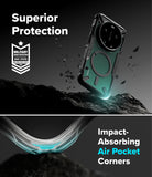 Xiaomi 17 Ultra Case | Fusion-X Magnetic - Rugged green phone case with magnetic ring, military-grade badge, and air-pocket corners.