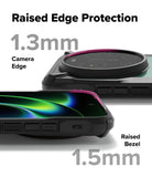 Xiaomi 17 Ultra Case | Fusion-X Magnetic - Close-up of phone case showing 1.3mm raised camera edge and 1.5mm raised screen bezel.
