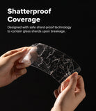Xiaomi 17 Ultra Screen Protector | Easy Slide Tempered Glass - Hands holding a shatterproof cover with text on a black background