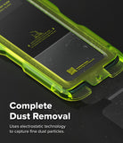 Xiaomi 17 Ultra Screen Protector | Easy Slide Tempered Glass - Green dust removal tool with text on a black background