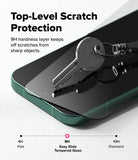 Xiaomi 17 Ultra Screen Protector | Easy Slide Tempered Glass - Smartphone with tempered glass screen protector and key on a white background, highlighting scratch protection.