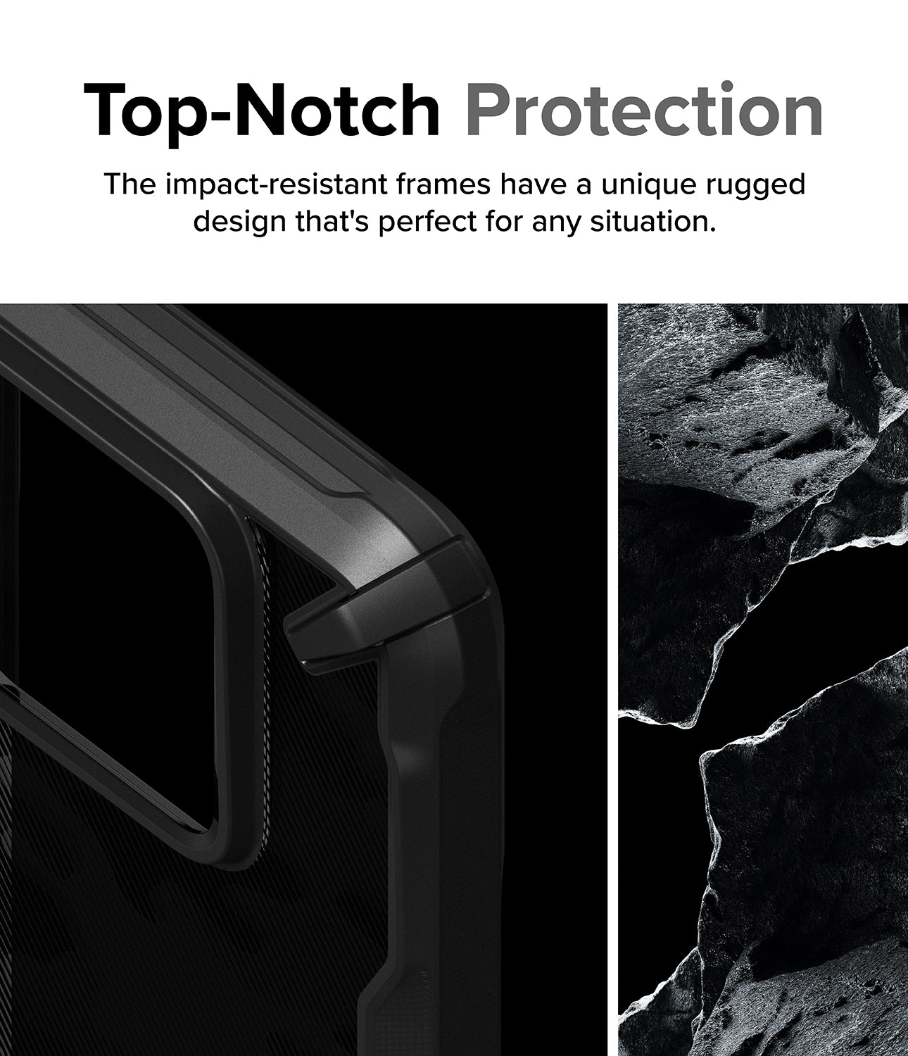 Xiaomi 14 Case | Fusion-X - Camo Black - Top-Notch Protection. The impact-resistant frames have a unique rugged design that's perfect for any situation.