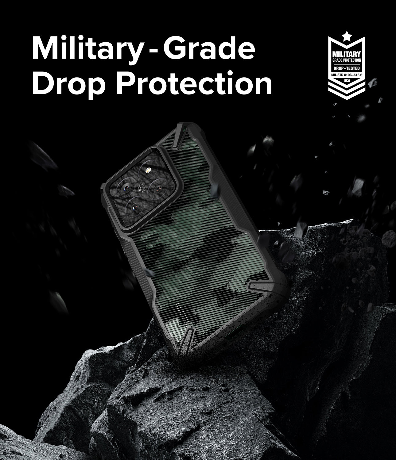 Xiaomi 14 Case | Fusion-X - Camo Black - Military-Grade Drop Protection.