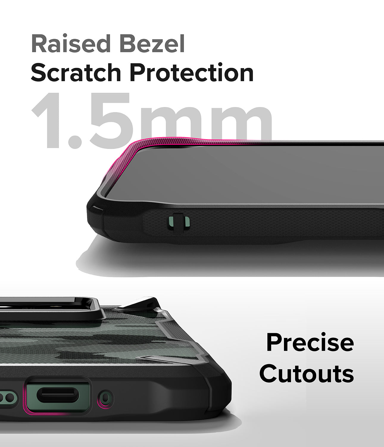 Xiaomi 14 Case | Fusion-X - Camo Black - Raised Bezel Scratch Protection and Precise Cutouts.