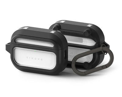 Ringke UX Magnetic Black protective cases for wireless earbuds on a white background