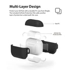 ringke layered case for apple airpods pro made with anti scratch pc black - multi layered design with inner protective film