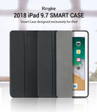 Smart Cover Apple Pencil Stand | iPad - Ringke iPad Pro 10.5 Smart Case shown in three dark gray/black textured folio views, with part of a tablet visible on the right.