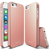 iPhone SE / 5s / 5 Case | Slim - Rose gold slim phone cases shown from front, back, and bottom angles on a white background.