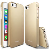 iPhone SE / 5s / 5 Case | Slim - Gold slim-fit phone cases shown from front, back, and bottom angles on a white background.
