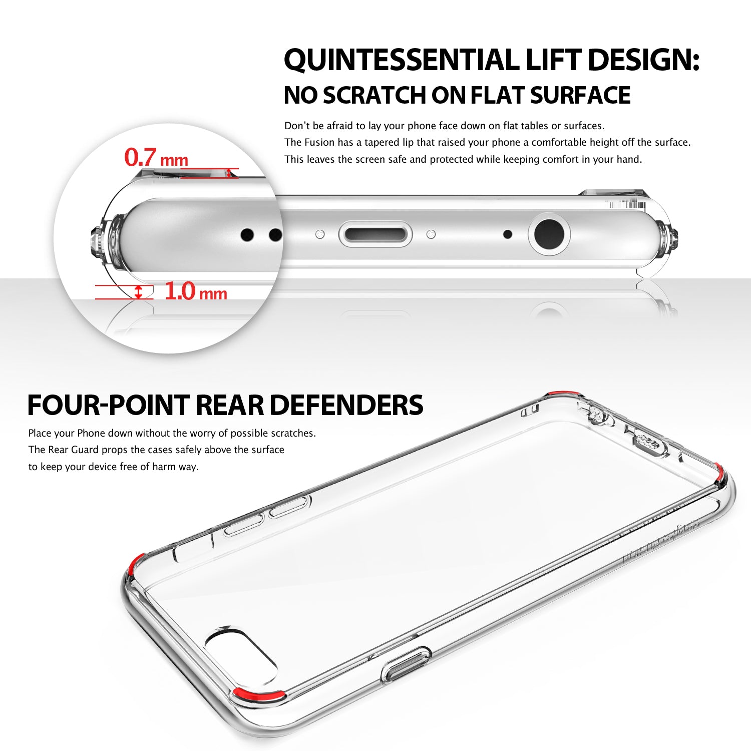 iPhone 6 Case | Fusion - Quintessential lift design. No scratch on flat surface. Four point rear defenders.