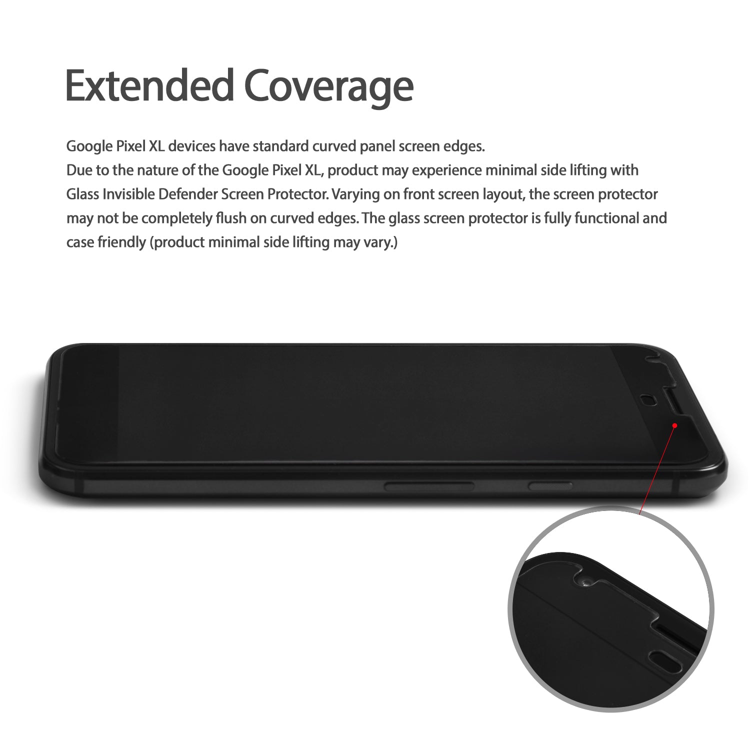 Google Pixel XL Screen Protector | Invisible Defender Glass - Extended Coverage