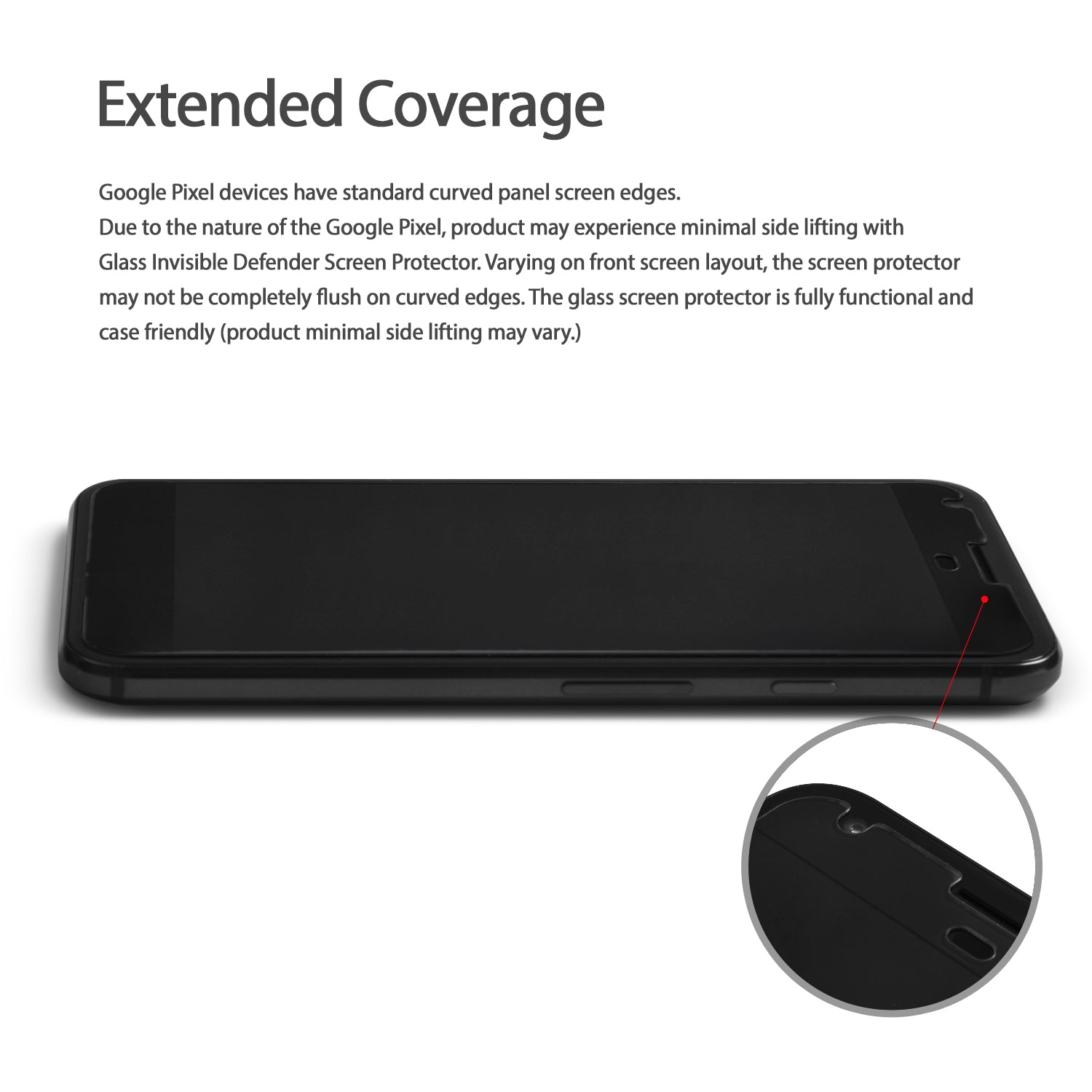 Google Pixel Screen Protector | Invisible Defender Glass - Extended Coverage
