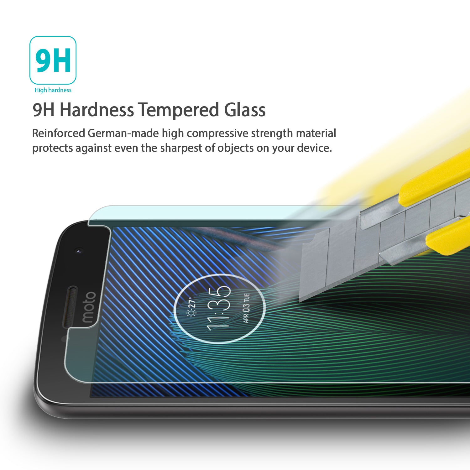 Moto G5 Plus Screen Protector | Invisible Defender Glass [2P] - 9H Hardness Tempered Glass