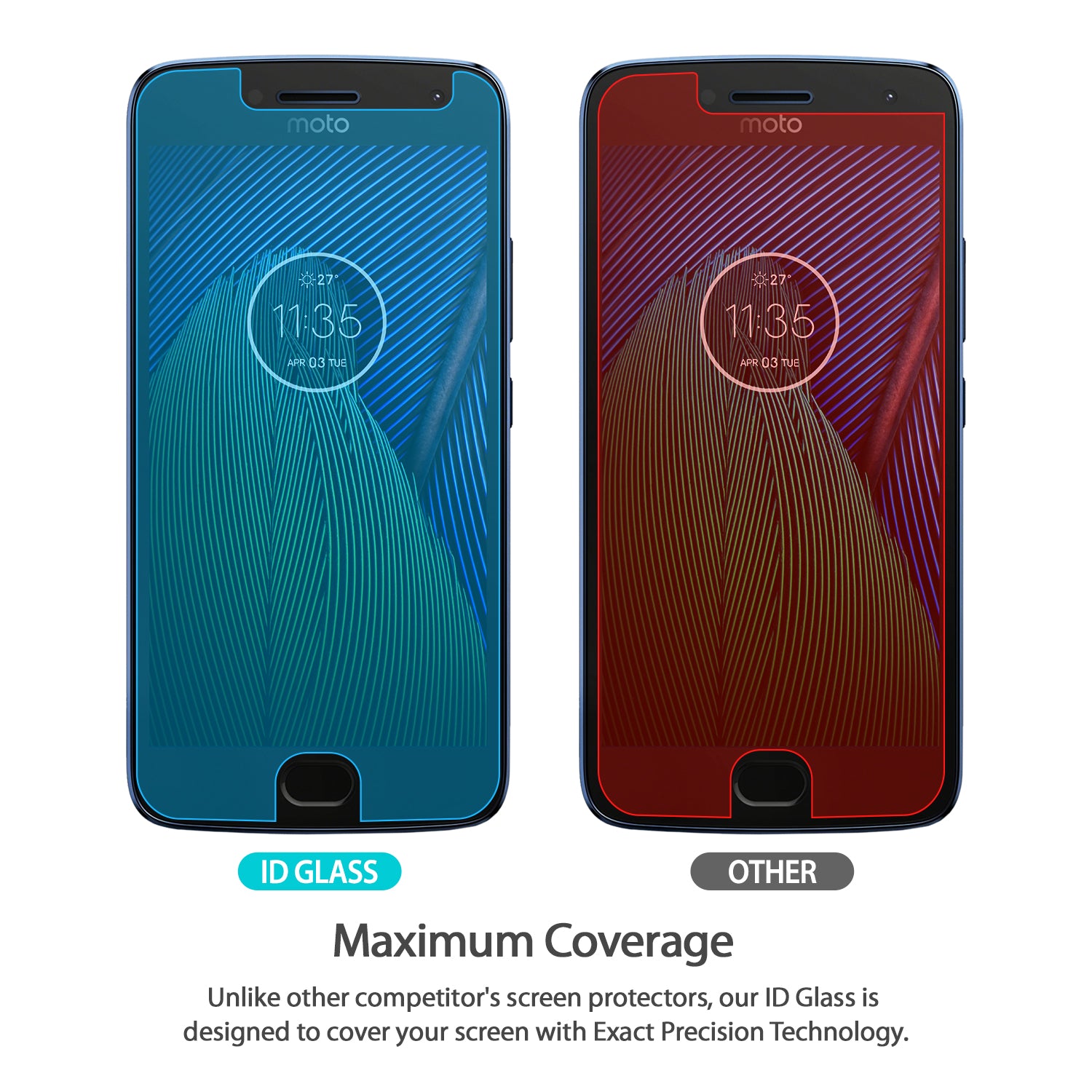 Moto G5 Plus Screen Protector | Invisible Defender Glass [2P] - Maximum Coverage