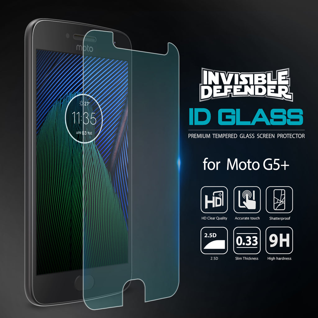 Moto G5 Plus Screen Protector | Invisible Defender Glass [2P] - By Ringke