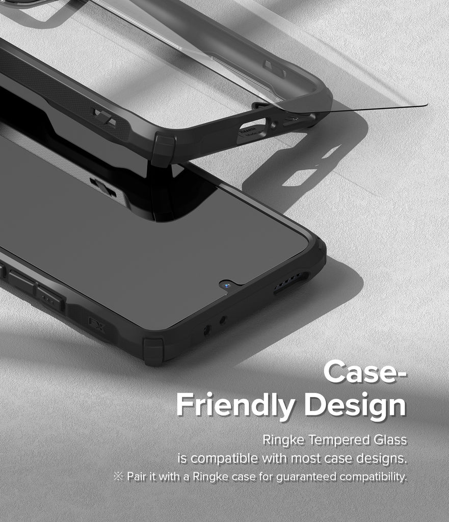 Case-Friendly Design - Ringke Tempered Glass is compatible with most case designs. * Pair it with a Ringke case for guaranteed compatibility.