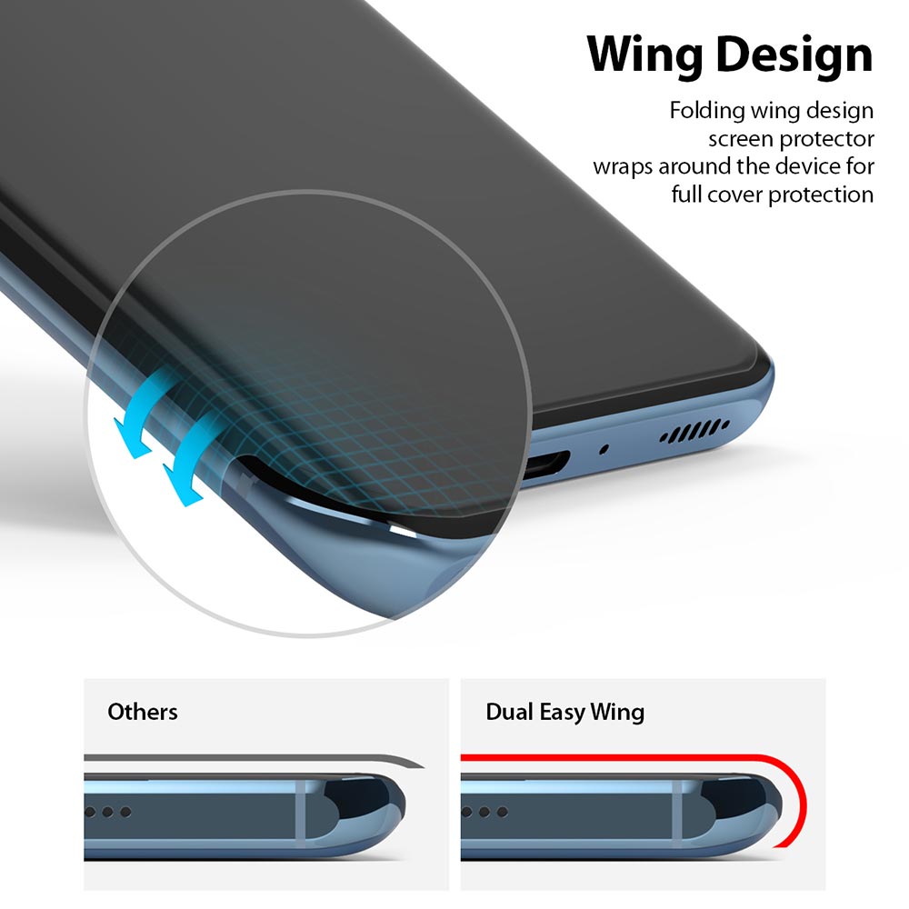 folding wing design to wrap around the device for full cover protection