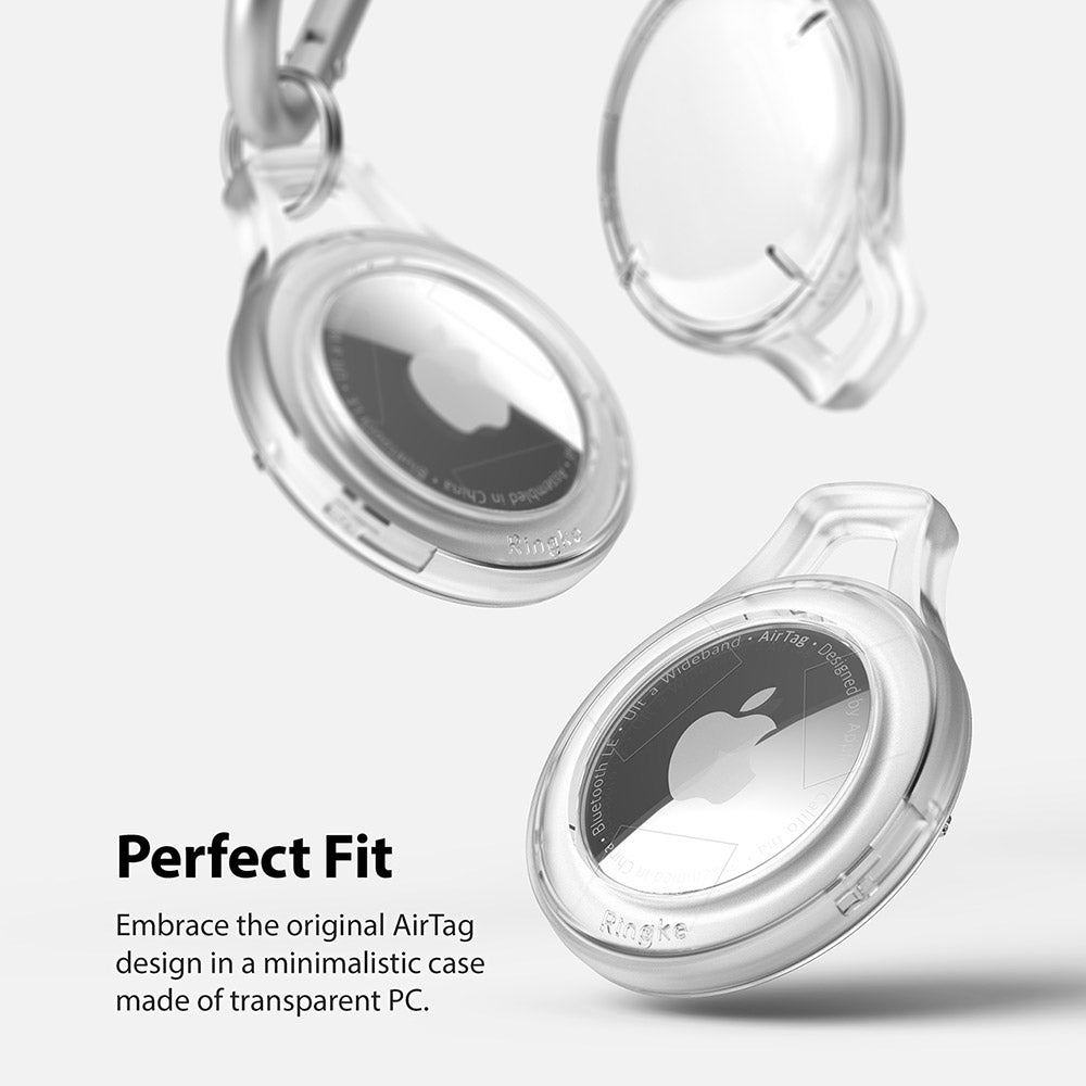 embrace the original airtag design in a minimalistic case made of transparent pc