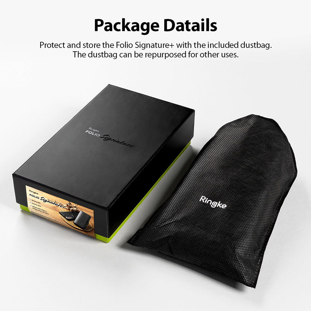 package includes a dustbag