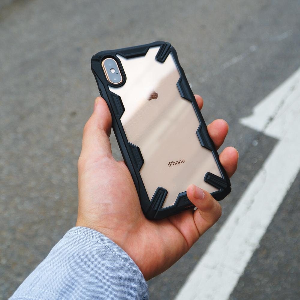 ringke fusion-x for apple iphone xs case cover black in use