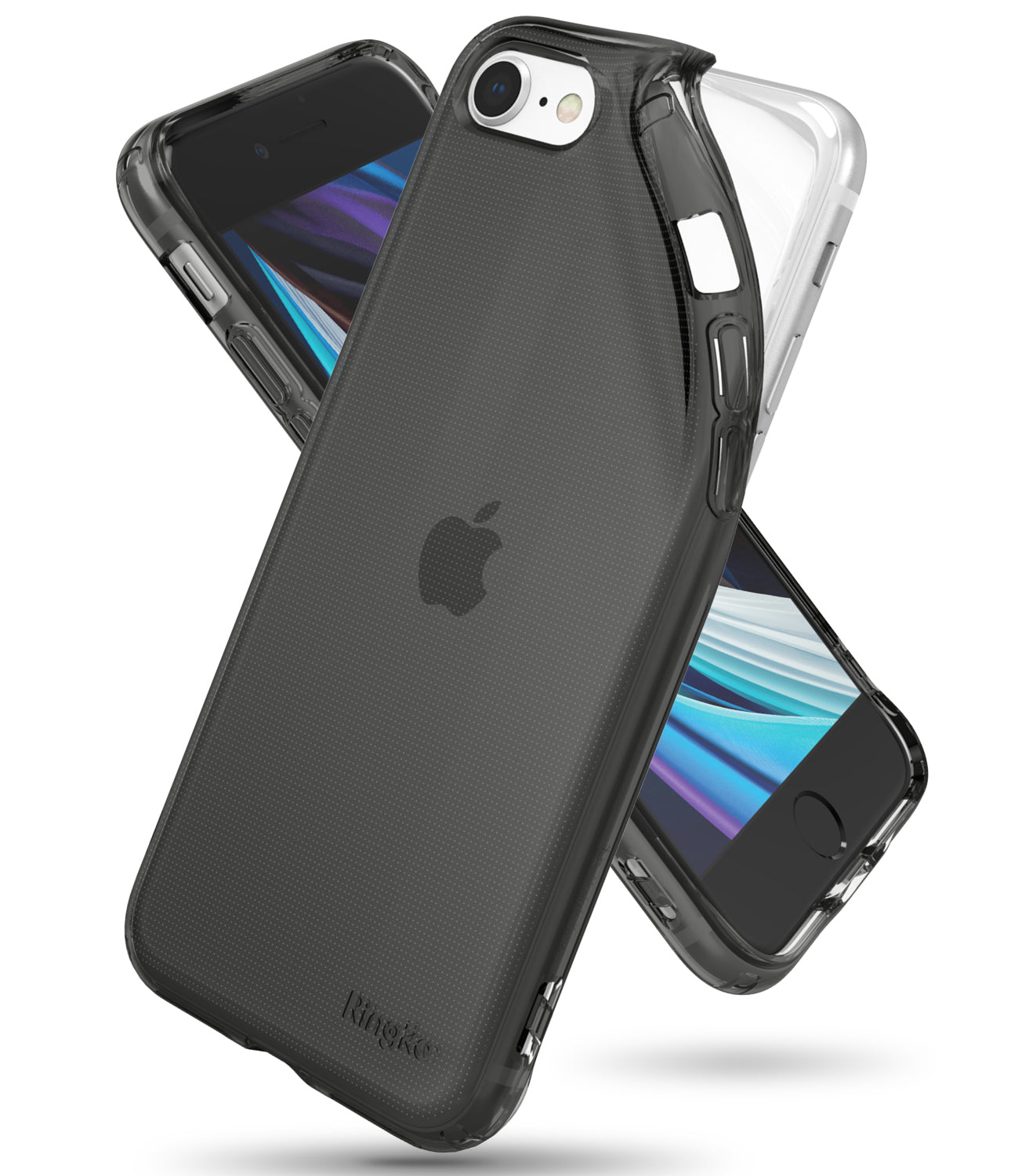 ringke air designed for apple iphone se 2020 case - smoke black