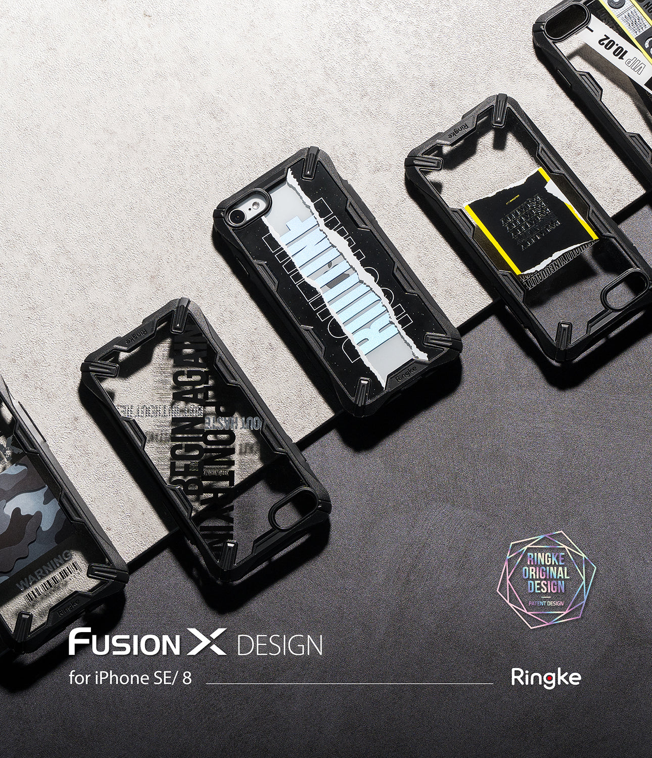 apple iphone se 2020 case, iphone 8 case, ringke fusion-x design - 02. cross