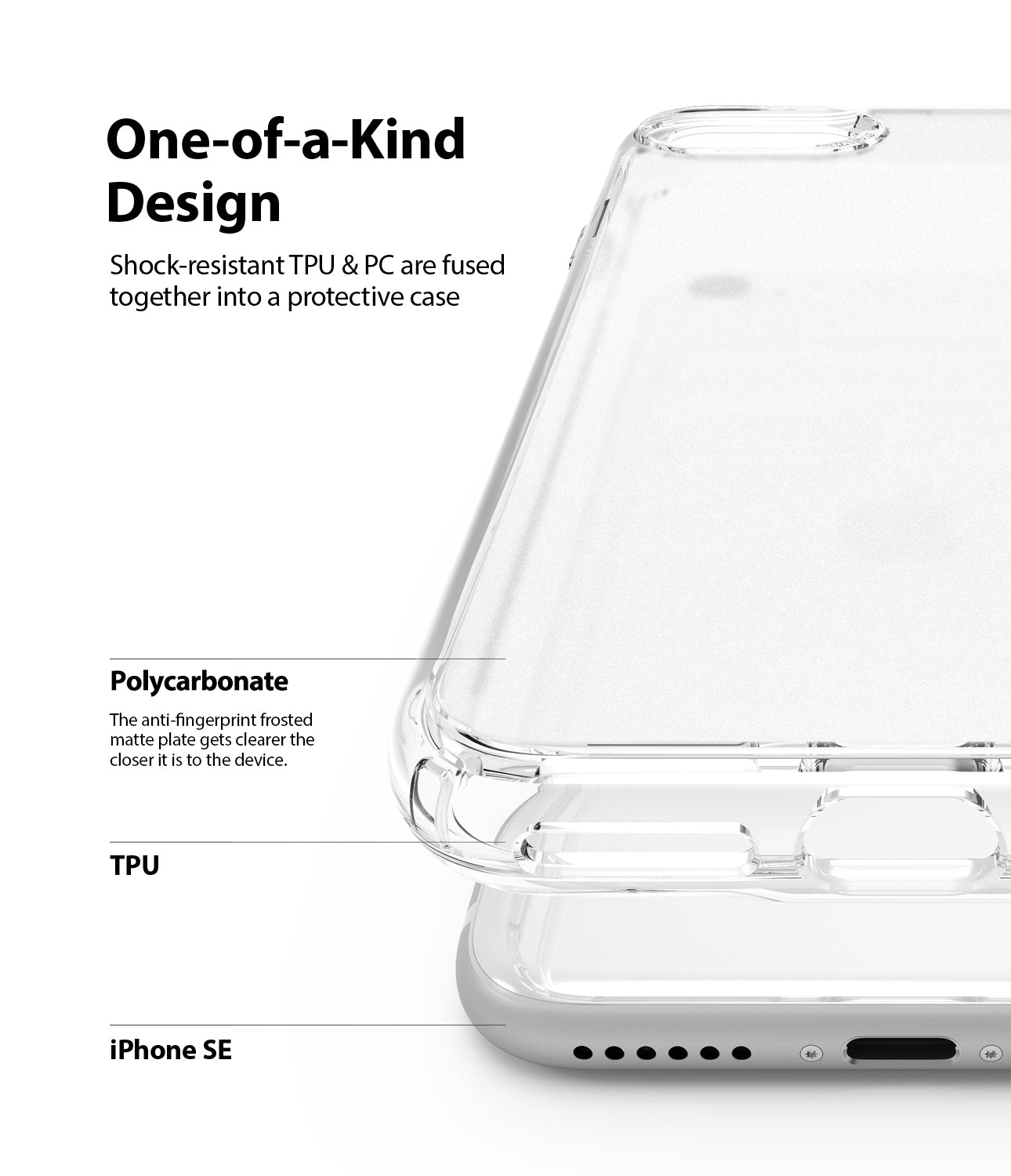 shock resistant tpu and pc are fused together into a protective case
