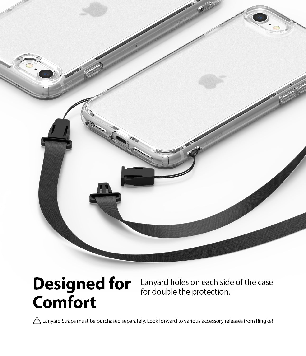 lanyard holes on each side to double the protection